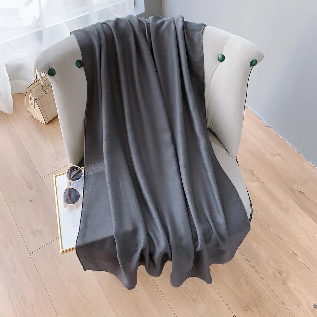 Women's Spring and Summer Literary Korean Version Long Solid Color Shawl Thin Versatile Neck Protection Scarf Air-conditioned Exterior