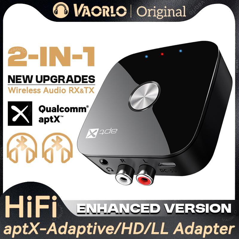 AptX-Adaptive/HD/LL Bluetooth 5.4 аудио передатчик приемник 3.5 мм AUX стерео RCA музыкальный беспроводной адаптер с микрофоном для автомобиля ТВ ПК