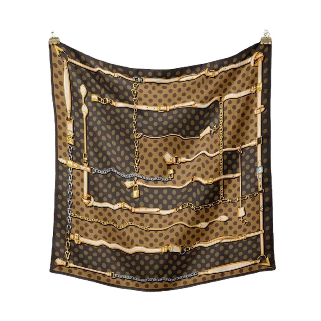 Luxury Print Silk Square Scarf Women Spring Neck Tie Shawl Wraps Female 53cm Hair Hand Wrist Headkercheif Hijab Bandana