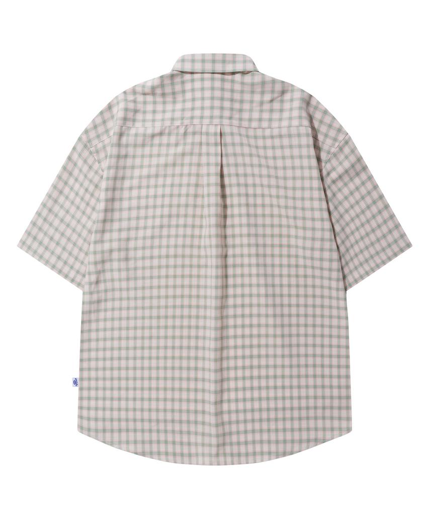 STENDS [M~4Xl] All Day Check Oversized Short Sleeve Shirt_St02 Pink