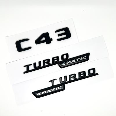 3D ABS Глянцевый Черный Буквы Эмблемы C43 BITURBO 4MATIC Значок Наклейка AMG Для Mercedes Benz C43 W205 W206 Аксессуары AMG