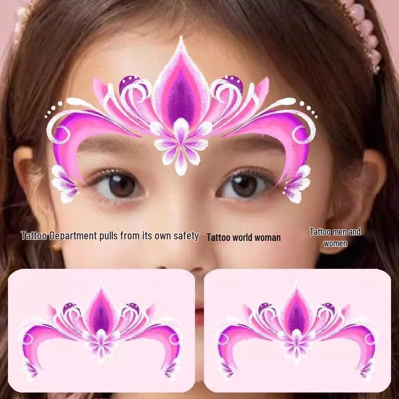 24 листа милых наклеек на лоб с принцессой Эльзой для выступлений в детском саду