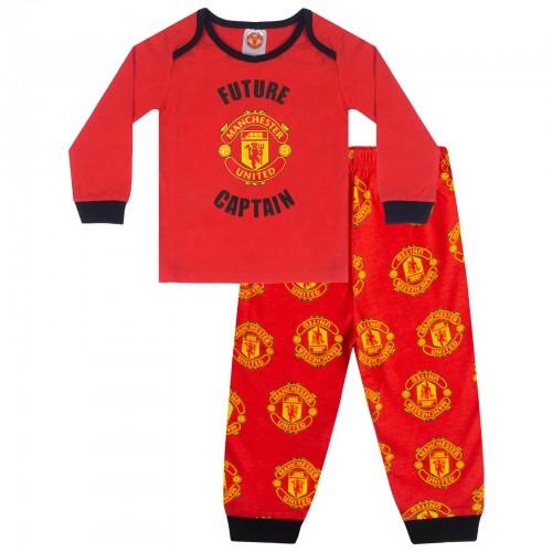 Manchester United FC Baby Boys Crest Long Pyjama Set