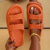 Women's Soft Sole Eva Pillow Slippers Double Buckle Thick Platform Cloud Slides Sandals Woman Summer Non Slip Beach Flip Flops