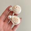 Форма Розы Сатиновый Розовый Жемчуг Зажим для Волос Тканевая Шпилька Украшение Аксессуары для Волос