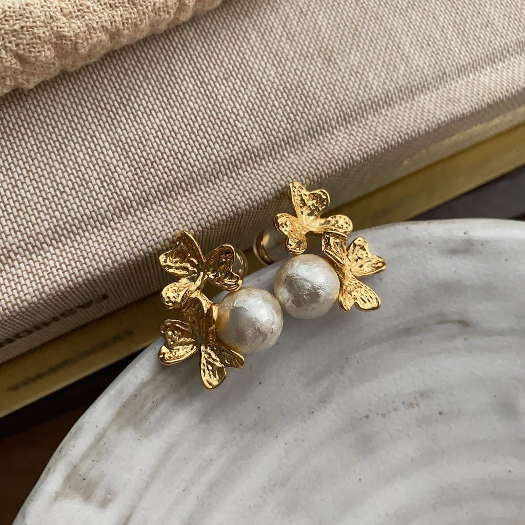 Niche Temperament Средневековые серьги-гвоздики Французские серьги Mori Fairy Ретро Изысканные высококачественные жемчужные серьги Женские