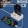 Новая док-станция-адаптер 5-в-1 USB со встроенным динамиком, держателем для телефона USB Type-C, быстрой зарядкой, зарядным устройством для телефона, удлинителем
