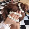 1pc Bracelet Bracelet Pearl Head Rope Hair Tie French Romantic Hair Tie Bracelet Dual-use Large Pearl Hair Ring