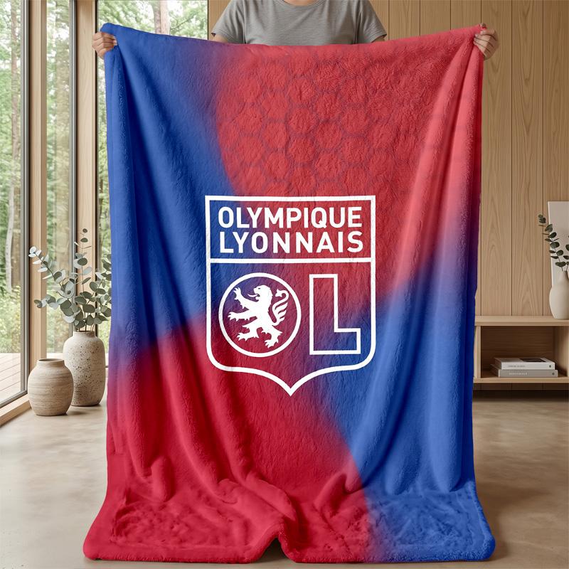 Lyon FC Soft Flannel Fleece Blanket Lightweight Cozy Warm Throw Blanket For Sofa Bed Home Decor