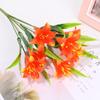 33cm 7Heads Hot Water Grass Home Ornament Lilies Bouquet Persian Leaf Fake Lily Artificial Flowers