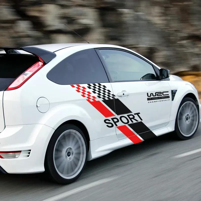 Car Both Side Stickers For Ford Focus 2 3 MK2 MK3 Auto Racing Sports Styling Vinyl Film Decor Decals Auto Tuning Accessories