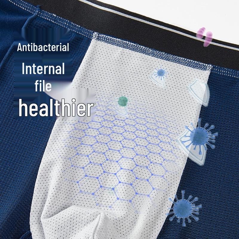 Дышащие мужские трусы-боксеры для предотвращения влажности яичек - сетчатая спортивная вискоза, свободная посадка