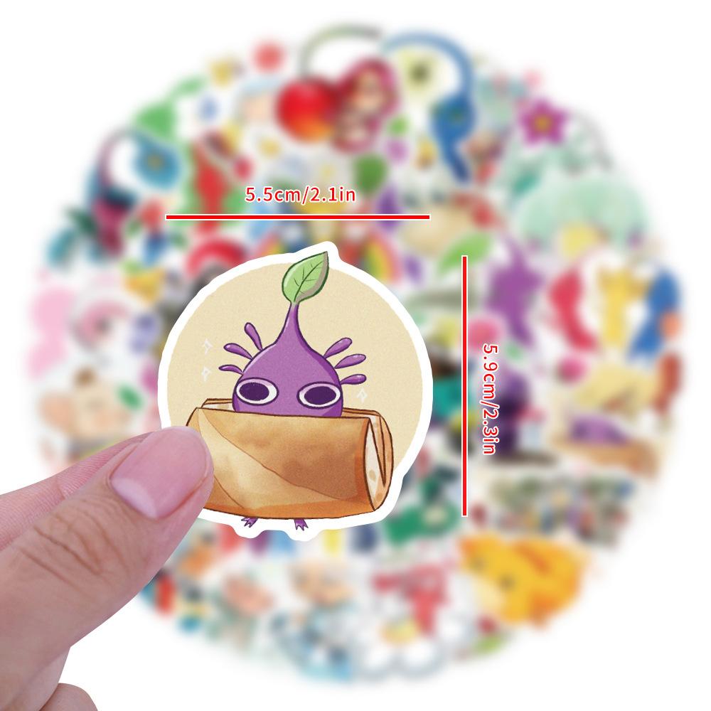 50 Новых Стикеров Граффити Пикмин для Гитары, Скейтборда, Компьютера, Мультяшные Игровые Стикеры