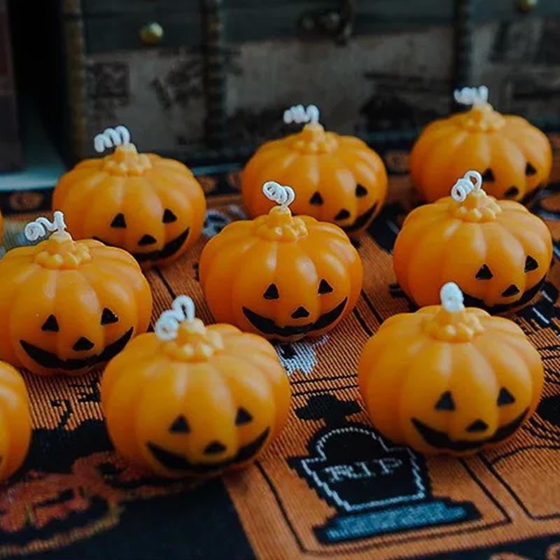 1 шт. Хэллоуинская свеча ручной работы в форме тыквы с ароматом фрезии глаука, милая свеча, атмосфера ужаса при свечах, ароматерапия