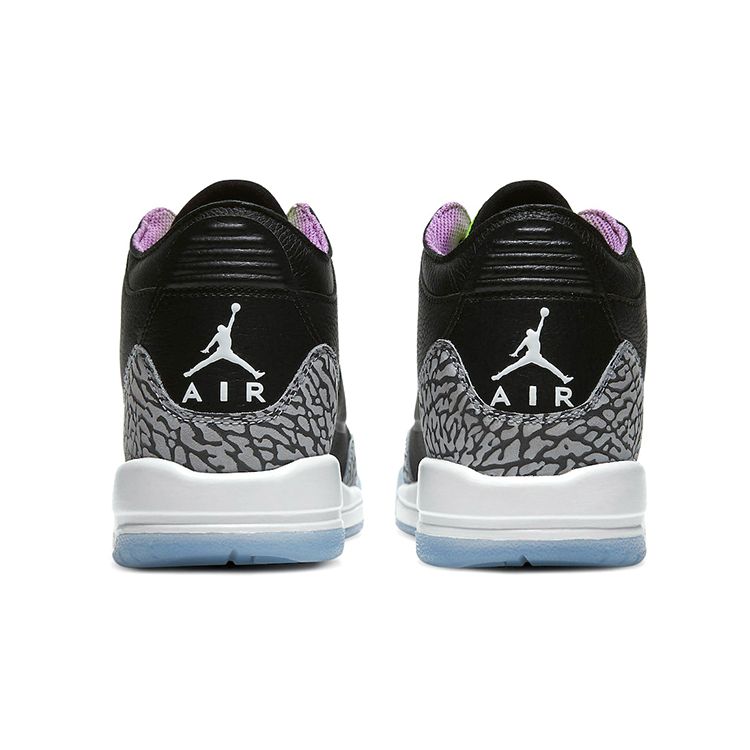 Детские кроссовки Air Jordan 3 Retro GS Electric Green Black White Violet-Shock DA2304-003