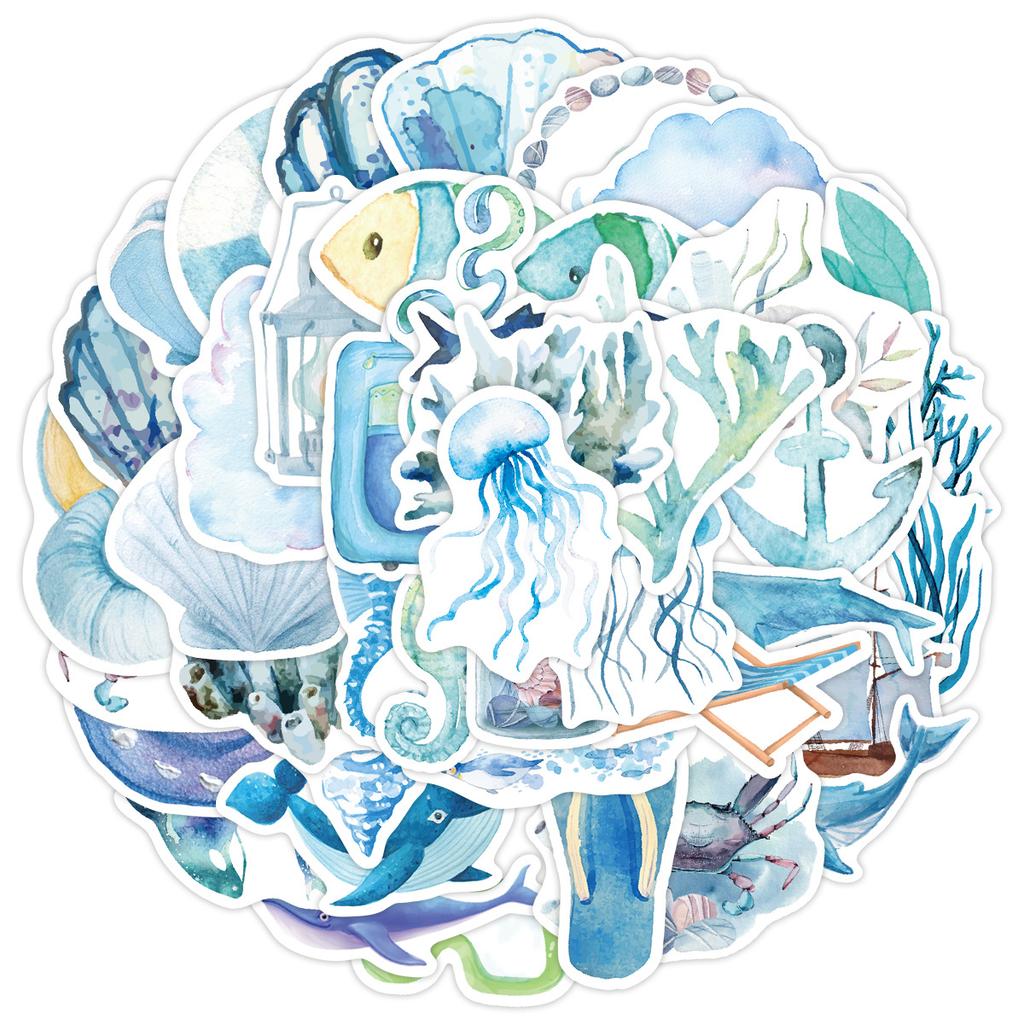 50 Фотографий Наклеек Граффити Морской Серии Чемодан Автомобиль Ноутбук Холодильник Стакан для Воды Водонепроницаемые Декоративные Наклейки