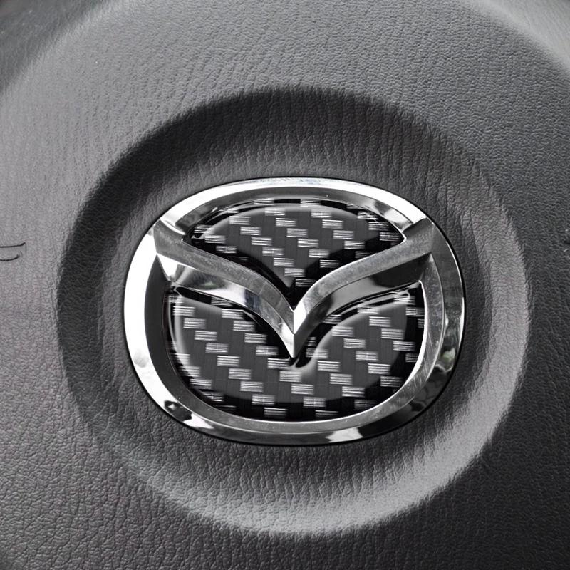Декоративные наклейки для Mazda Axela ATENZA CX-5 CX-4 Накладка на центр руля автомобиля Наклейки на интерьер из углеродного волокна Аксессуары