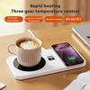 Подогреватель для кофейной чашки с беспроводной зарядкой, 3 регулируемых температурных режима, автоматическое отключение, подставка для напитков, умный подогреватель для чашки для iPhone, наушников, часов