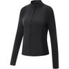 Женский топ для тренировок Li Ning Fitness Series с воротником-стойкой, застежкой-молнией и длинными рукавами, однотонный, черный AFDU828-2