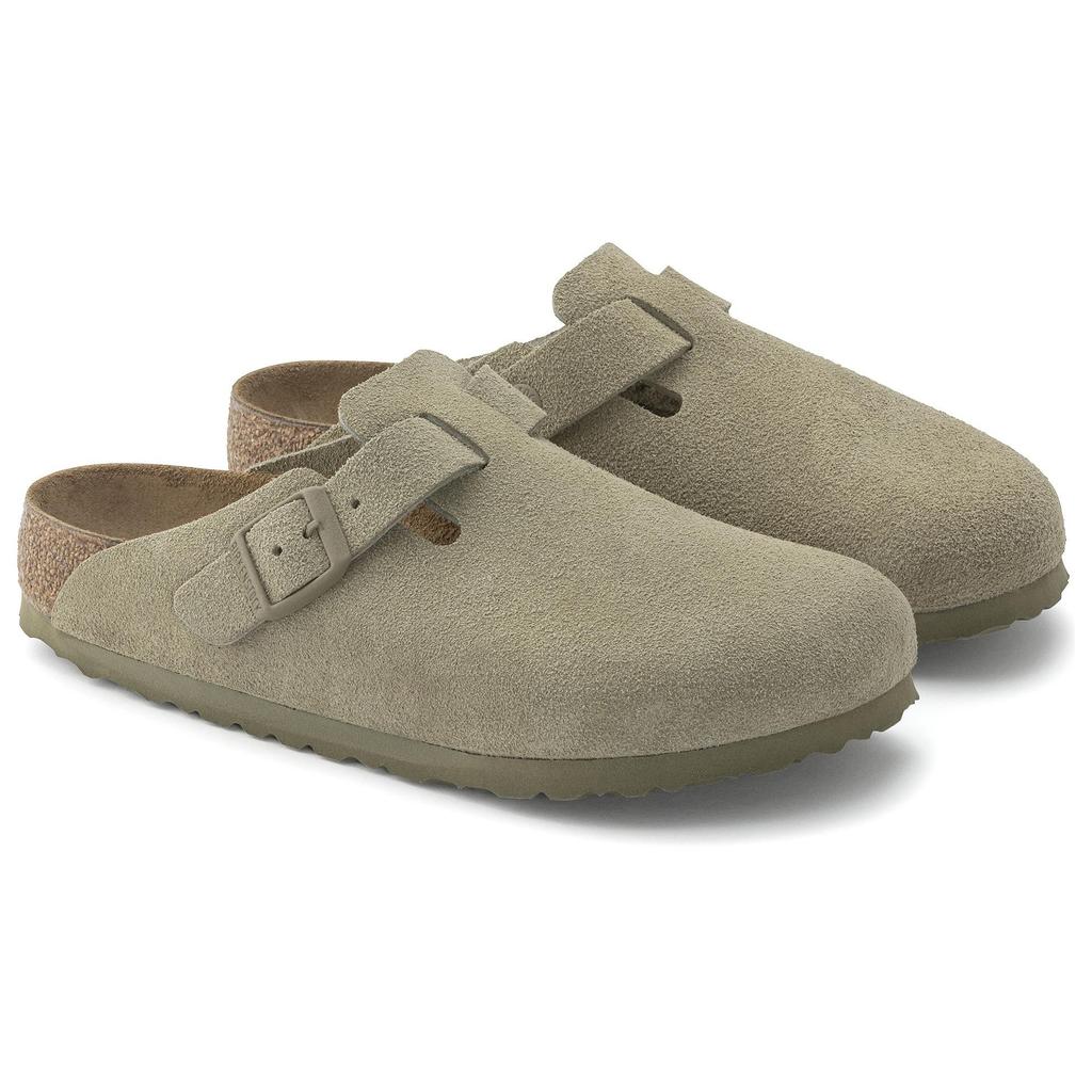 Birkenstock Кроссовки Boston из замши, выцветший хаки, унисекс, бежевые 1025788