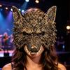 Wolf Costume Mask 3D Head Mask, High Elastic Lightweight Comfortable Werewolf Realistic with Adjustable Strap for Halloween Cosplay Party Photo Props