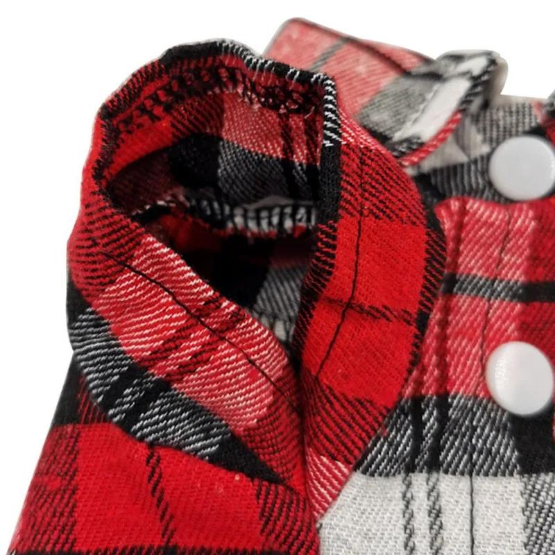 Summer Pet Shirt British Style Plaid Dog Vest Clothes For Small Dogs Chihuahua Cotton Puppy Shirt