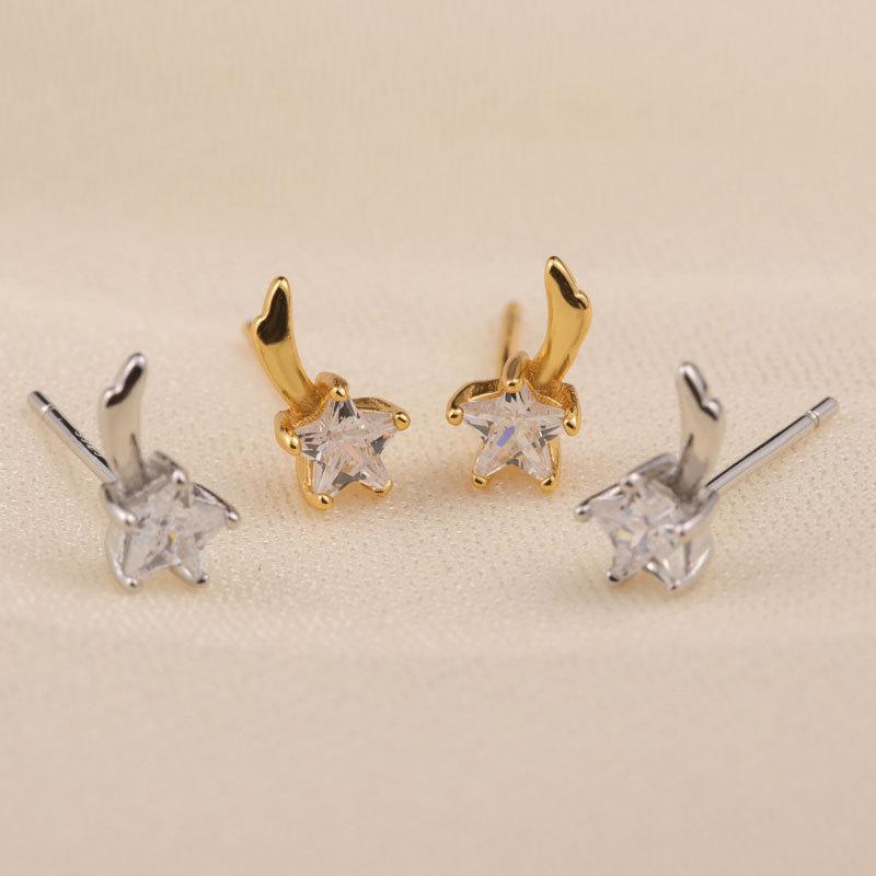 Звезда Пятиконечная звезда Метеор Серьги Маленькие мини серьги Темперамент Новогодний стиль Универсальный
