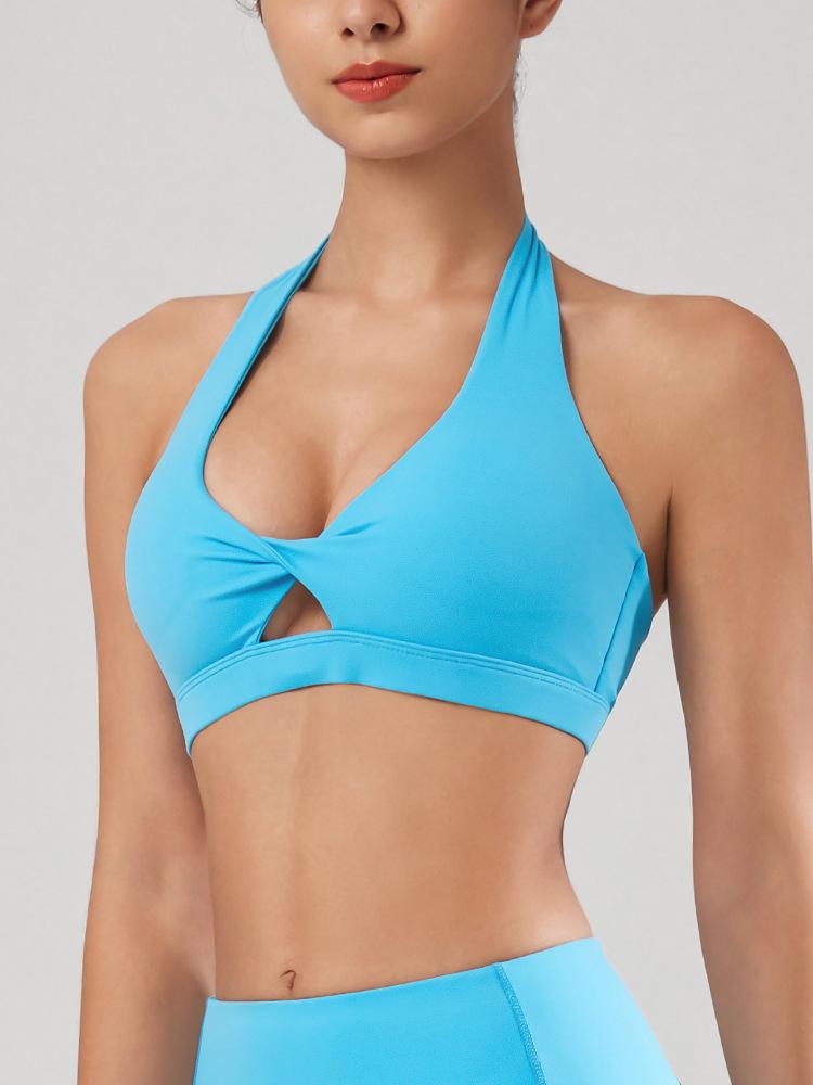 European & American Halter Sports Bra - Backless Yoga Top for Women