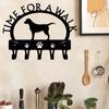 1pc Labrador 'Time for a Walk' Key Rack Dog Leash Hanger - Hallway Key Holder with Bathroom Towel Hooks Wall Coat Rack
