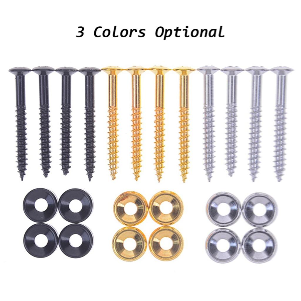 4 PCS Guitar Neck Joint Bushings Set Guitar Neck Mounting Screws Bass Ferrules Bushings with Nuts