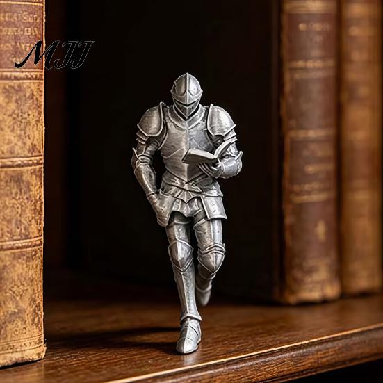 Подарок на тему чтения 3D-печатный средневековый рыцарь, книжный уголок-украшение, статуэтка-фигурка, декор для книжной полки, книжный зажим для любителей литературы