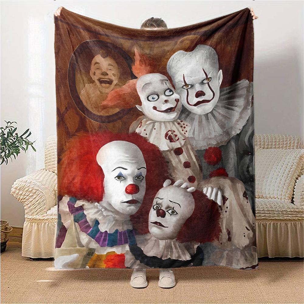 1Pc Clown Balloon Blanket For Couch Bed Plush Cozy Fuzzy Blanket Super Soft Warm Blankets For Fall And Winter 0918180
