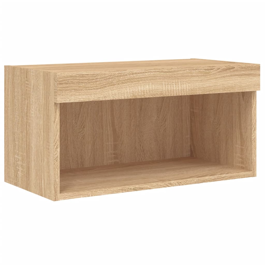 6 piece TV wall unit with LED lighting Sonoma oak
