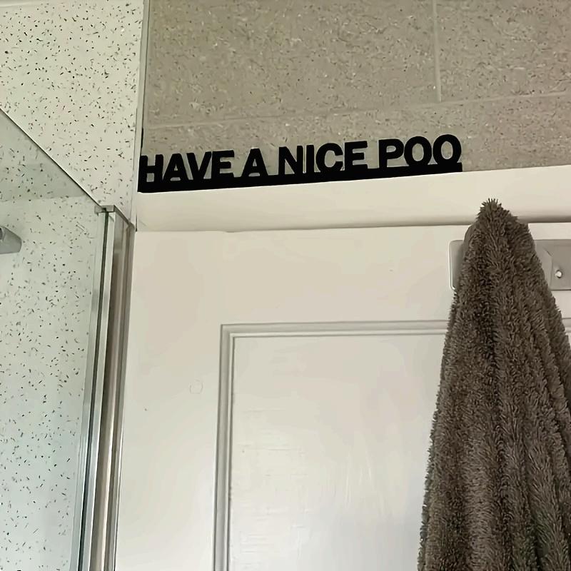 [Humorous Door Sign] 1pc Humorous "Have a Nice Poo" Wooden Door Sign | High-Quality Fake Wood Finish, Easy To Hang, No Battery Needed
