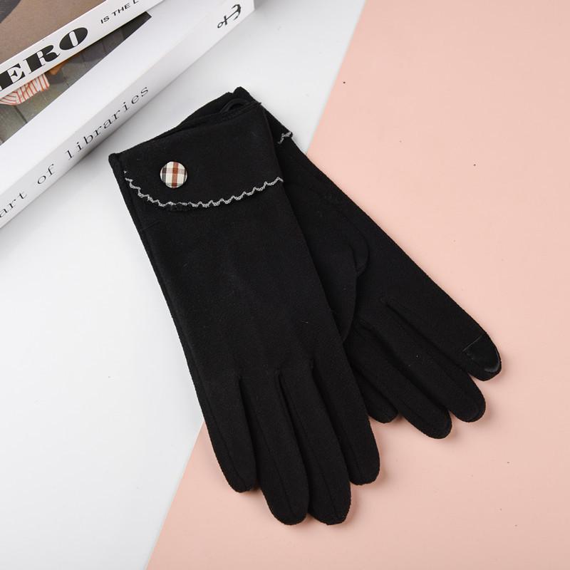 Новые женские перчатки с сенсорным экраном из кроличьего меха: Велоспорт и вождение в корейском стиле, милая флисовая подкладка для холодной погоды