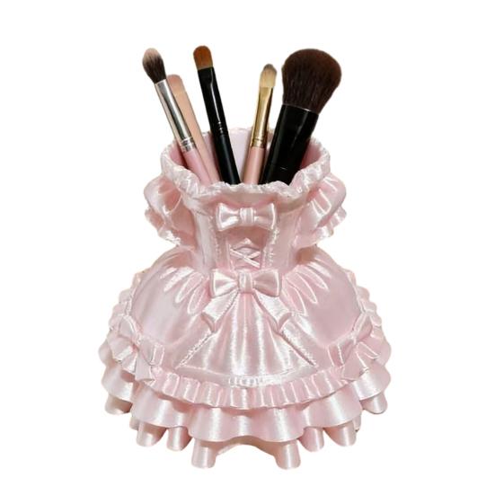 Makeup Brush Storage Box Princess Dress Shape 3D Printed Pen Holder