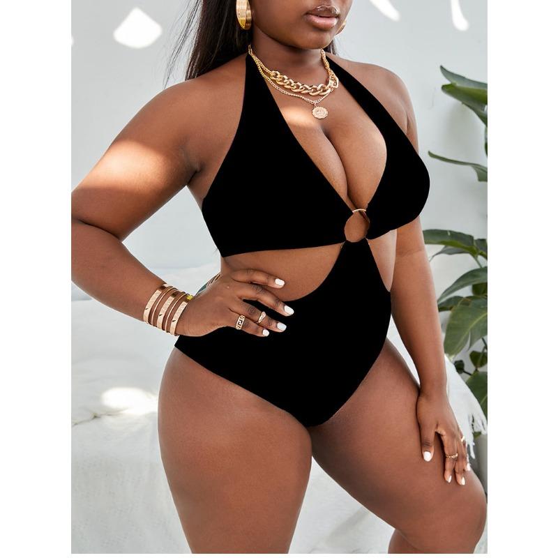 Women Bikini Fat Mm One-piece Plus-size Swimsuit Sexy High Waist Bathing Suit Beach Swimwear Female Summer Swimsuit