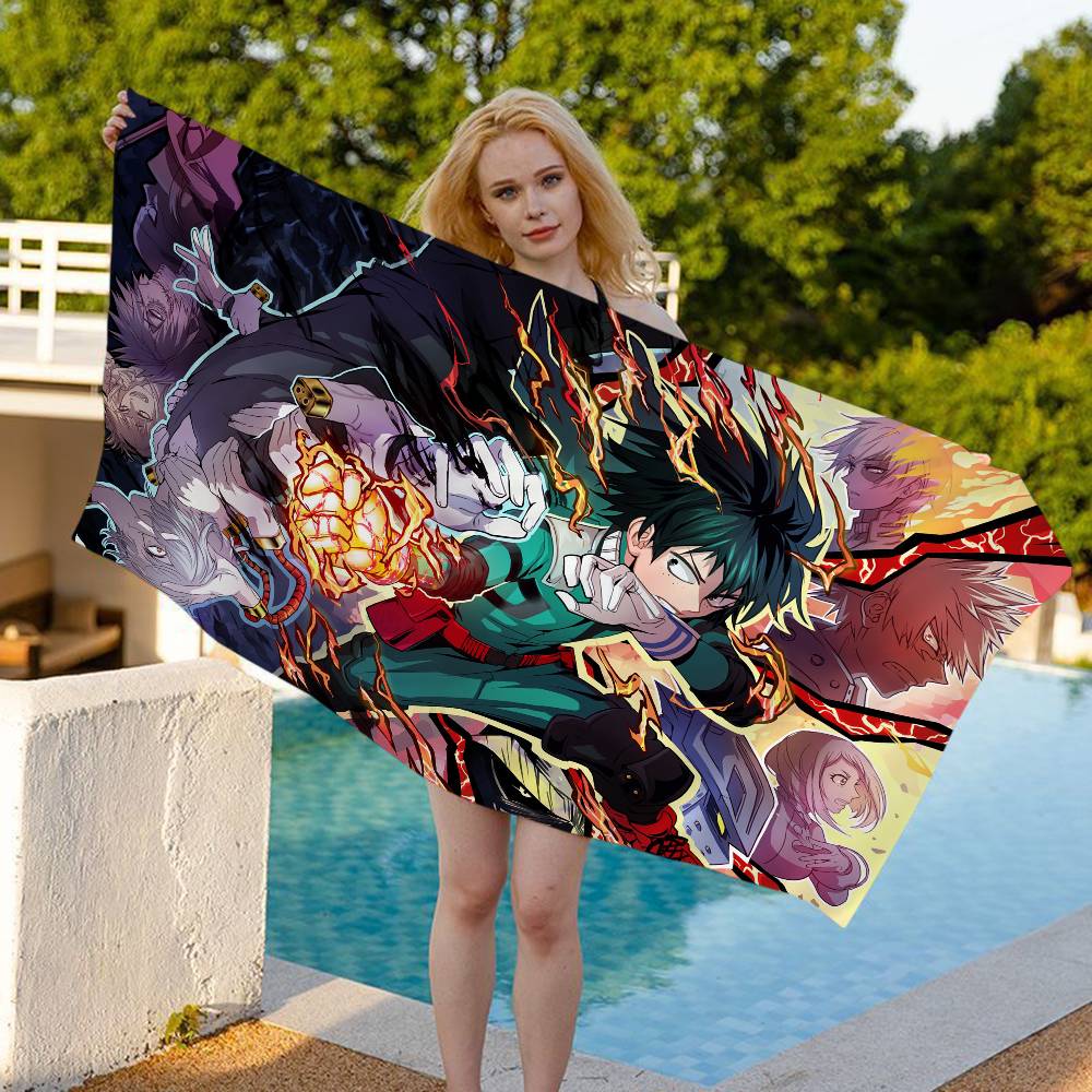 Passionate Anime My Hero A-Academia Bath Towel Microfiber Soft Water Absorbing Breathable For Girl Kids Cartoon Beach Towel