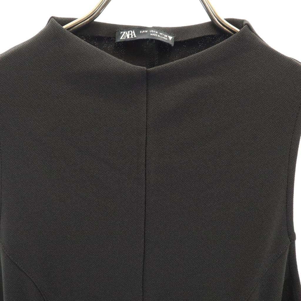 Zara Платье макси без рукавов M черное Женское Б/У