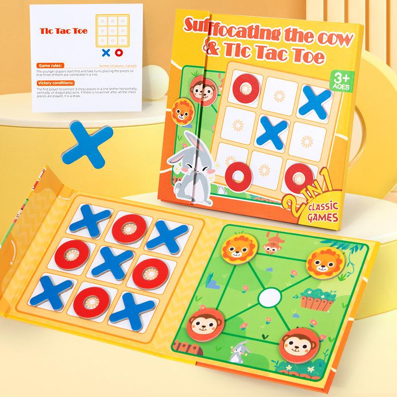 Children's Book-style XO Triple Tic Tic Chess 4-6Y Early Education Entertainment Leisure Battle Board Game Educational Toys