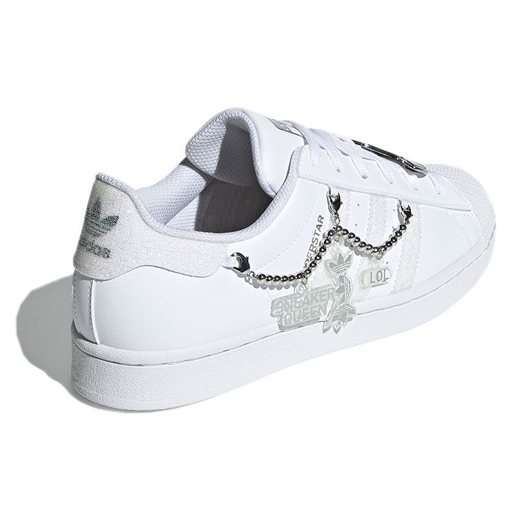 Adidas Originals Superstar Series Synthetic Leather Low-Top Sneakers Women Sneakers White Silver Gray GZ8404