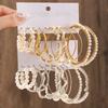 10 Pairs Korean Imitation Zircon Hoop Earrings Fashion Bead Round Earrings For Women's Elegant Wedding Party Zircon Set
