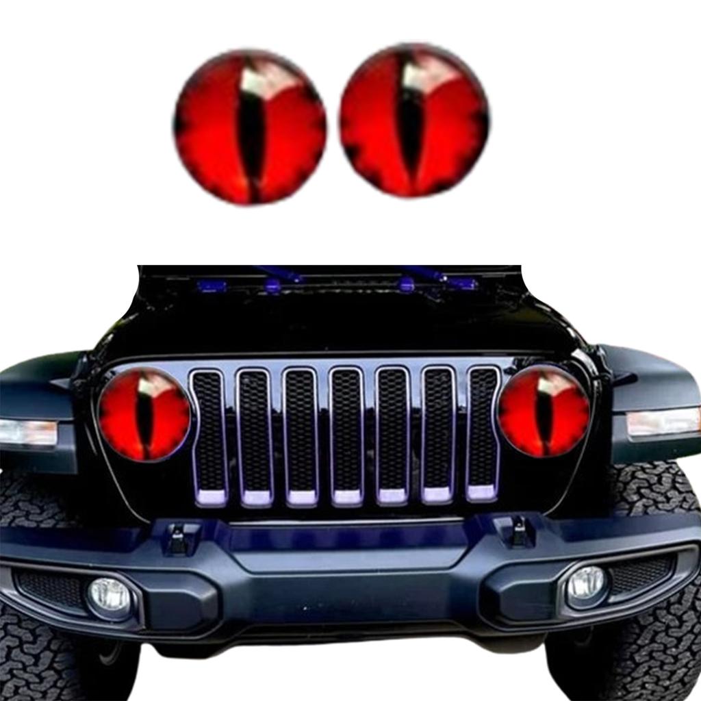 Наклейки на фары с глазами зверя, наклейки с глазами для фар джипа, наклейка на круглую фару, наклейка на фару с 3D стереоглазами, наклейка на фару с круглым глазом