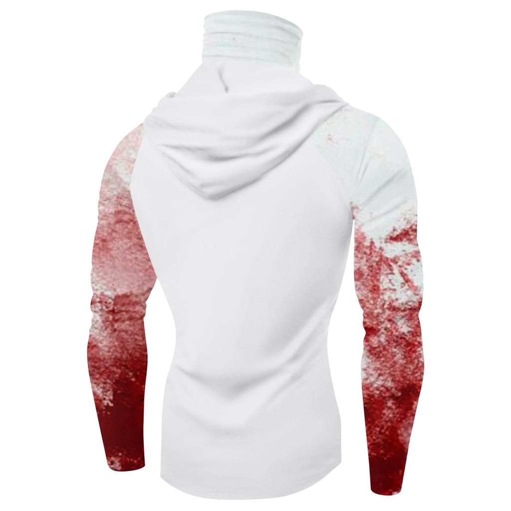 Мужская худи реглан для рыбалки с принтами на Хэллоуин - UPF 50+ УФ защита, длинный рукав, солнцезащитная рубашка с сетчатым козырьком