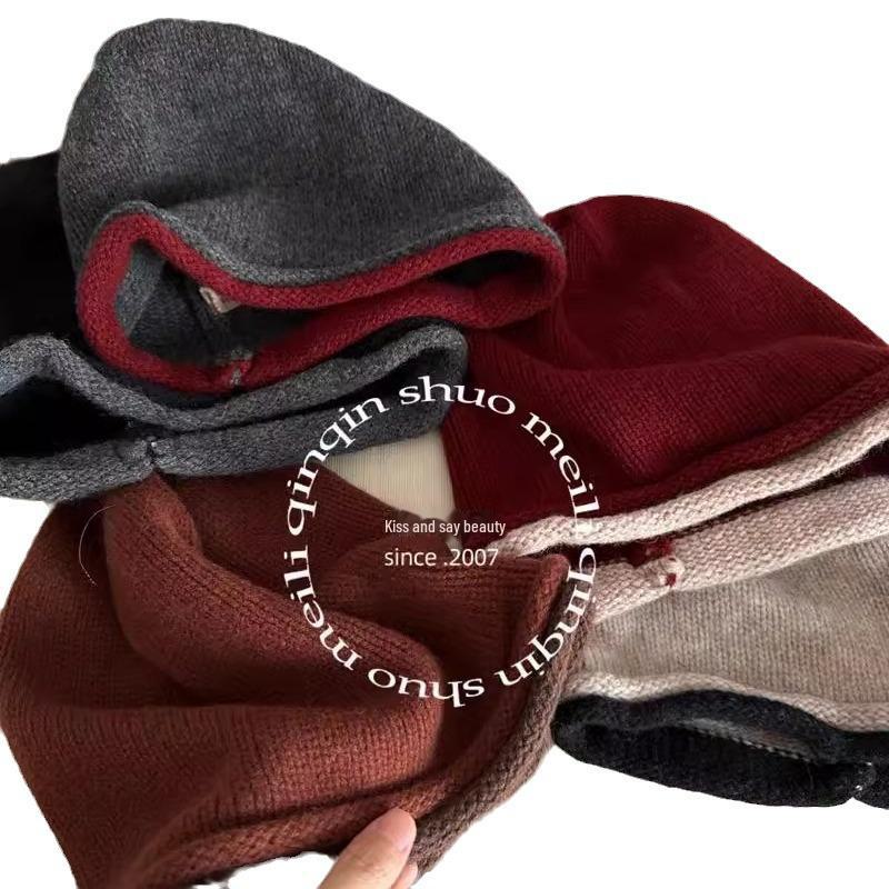 Unisex 100% Wool Reversible Knit Hat - Elastic, Warm Winter Beanie for Men and Women