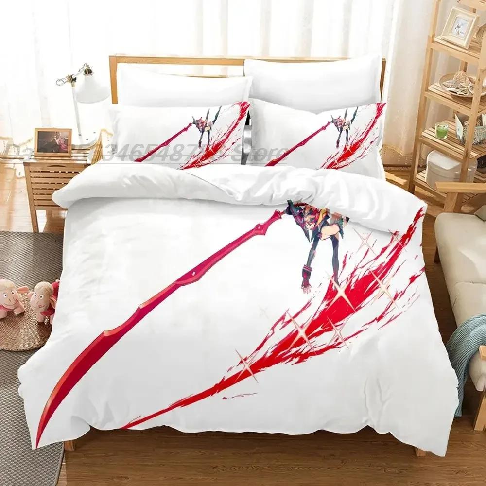 Модный комплект постельного белья KILL La KILL, односпальная кровать, двуспальная кровать размера «king-size», комплект постельного белья для детей, набор пододеяльников с 3D-принтом, каваи