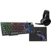Pack Gamer 4 En 1 - The G-Lab - COMBO SULFUR - Souris Filaire - Clavier Filaire - Casque Filaire - Tapis De Souris