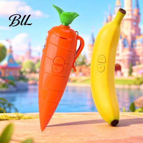 Smooth Writing Pen Carrot Shape Voice Recorder with 60-Second Recording Cute Creative Stationery for Kids Ballpoint Students Teachers Funny