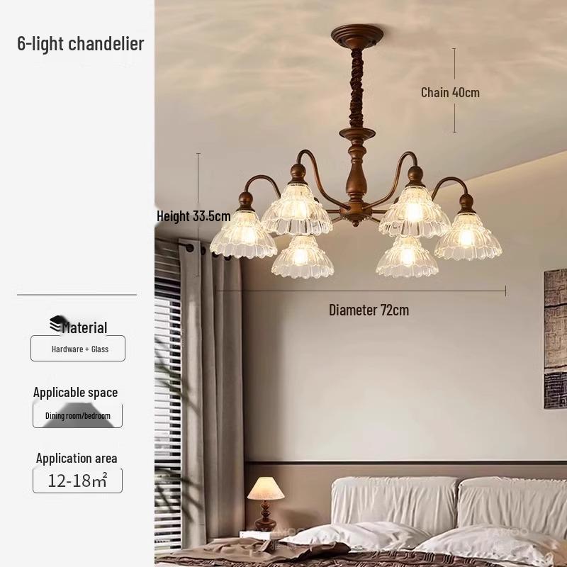 "2025 French Medieval Style Chandelier: Retro Living Room, Bedroom, and Restaurant Lamp."