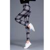 Women Plaid Leggings Girl Slim Cropped Trousers High Elasticity Skinny Casual Pants EMA